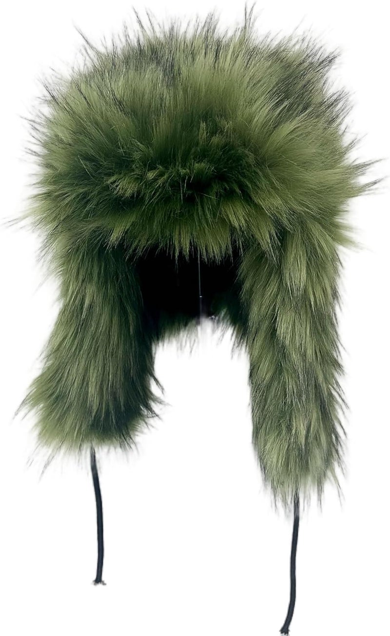 YFJNV Y2K Faux Fur Russian Hat, Soft, Warm Winter Trapper Hat with Earmuffs for Men and Women - Image 2